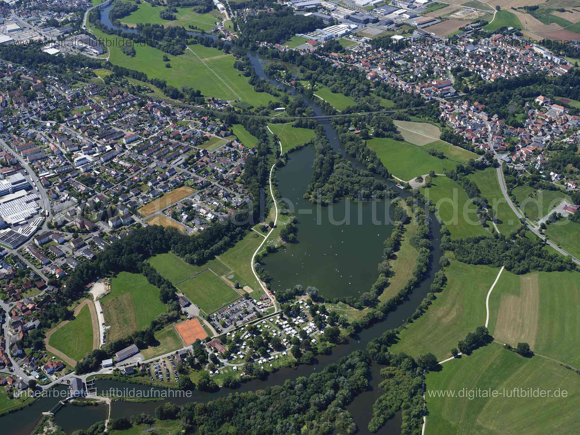 Luftaufnahme Lichtenfels Ortswiesensee in Lichtenfels | Oberfranken, Bayern