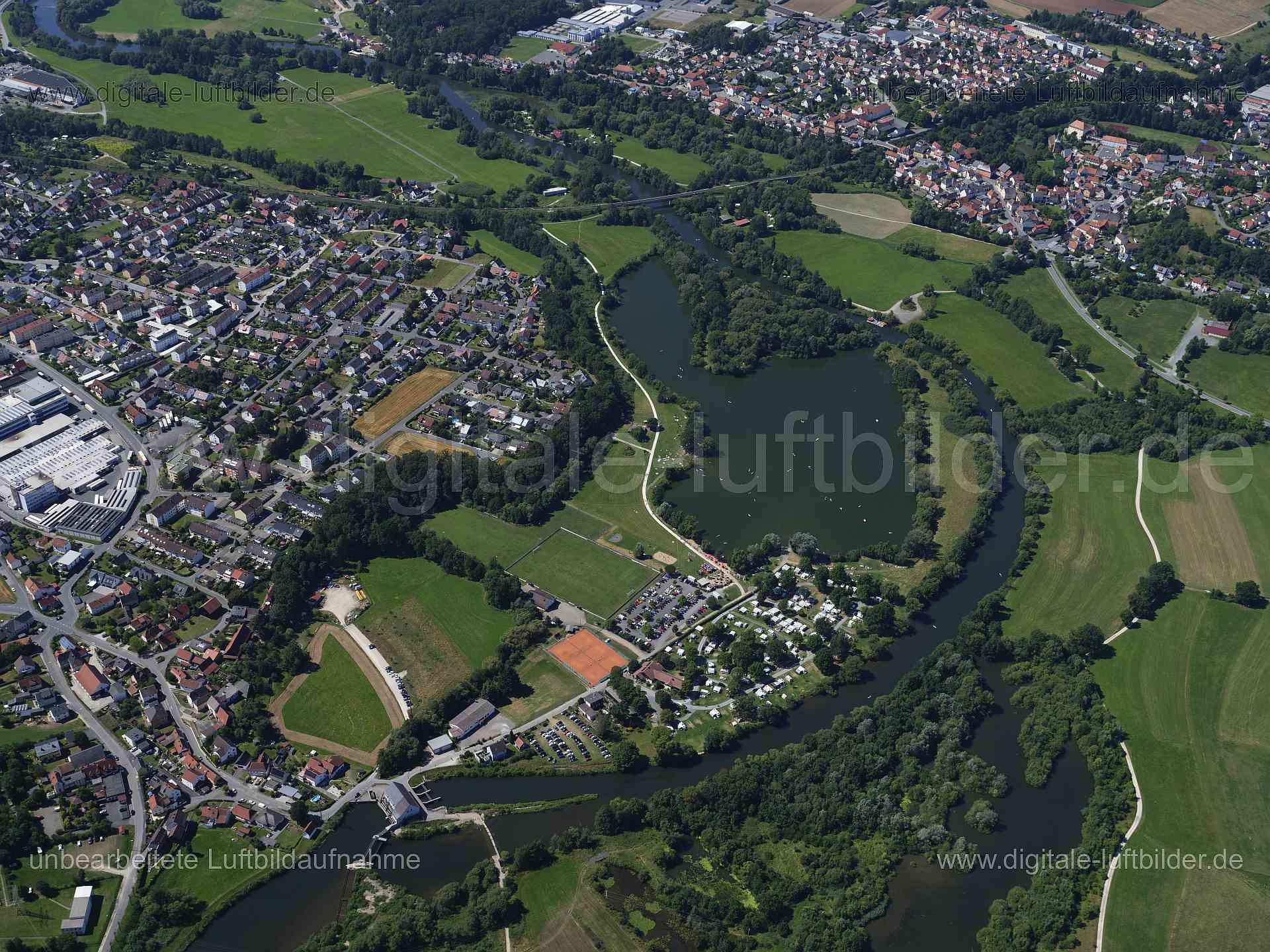 Luftaufnahme Lichtenfels Ortswiesensee in Lichtenfels | Oberfranken, Bayern