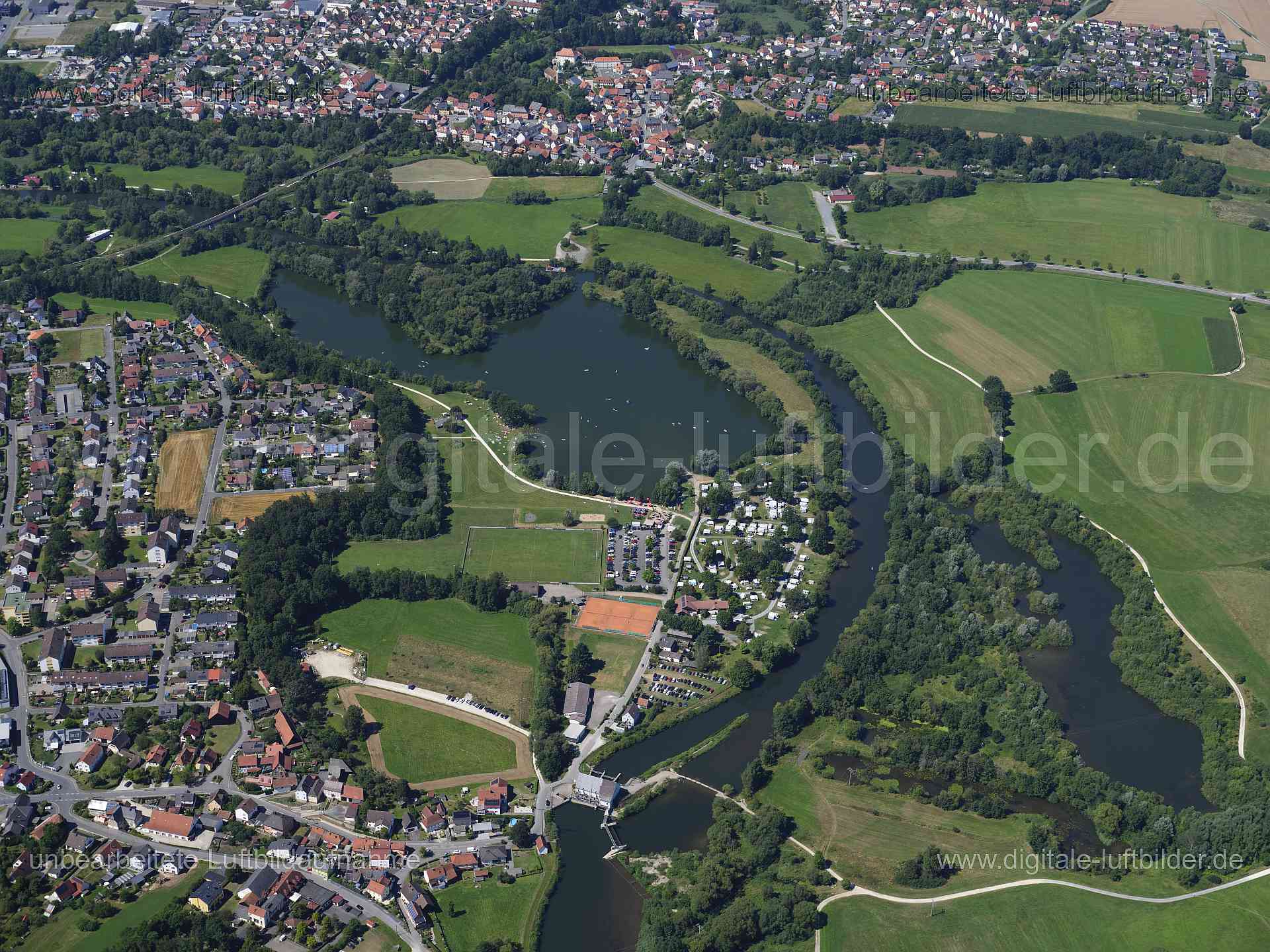 Luftaufnahme Lichtenfels Ortswiesensee in Lichtenfels | Oberfranken, Bayern