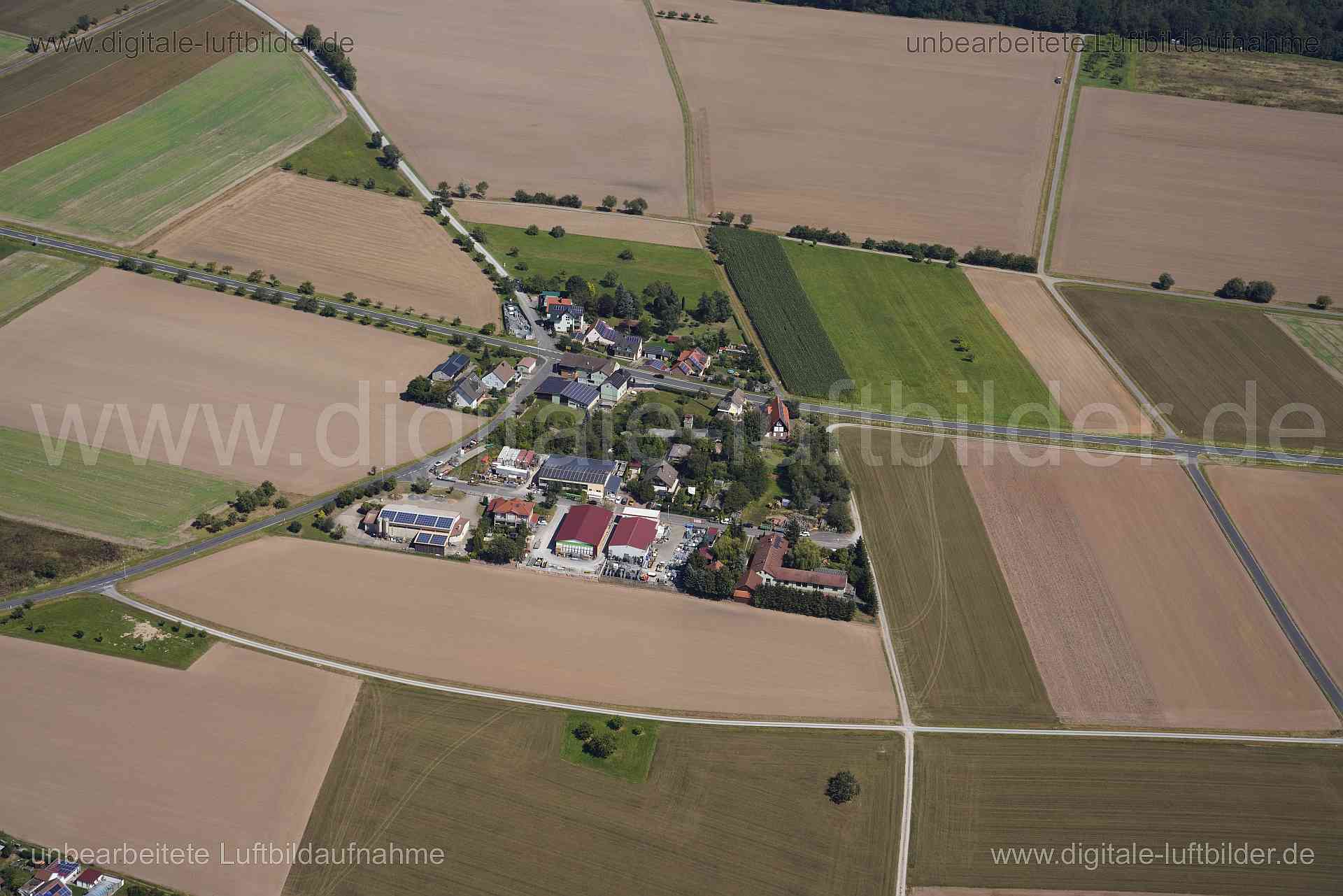 Luftaufnahme Bischbrunn - Straßlücke in Marktheidenfeld | Unterfranken, Bayern