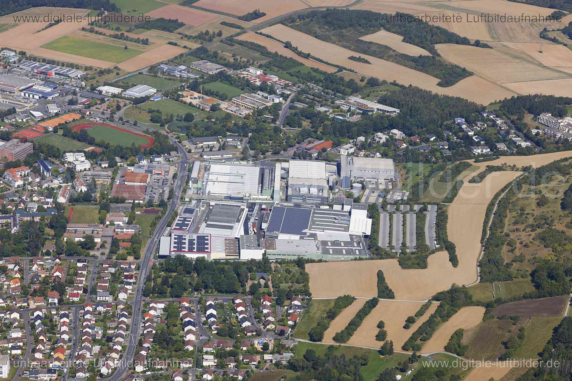 Luftaufnahme Marktheidenfeld - Gewerbegebiet in Marktheidenfeld | Unterfranken, Bayern