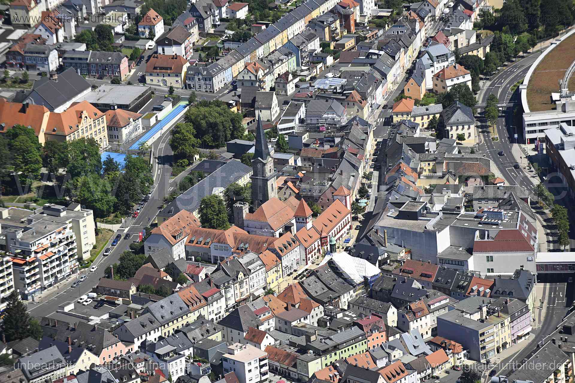 Luftaufnahme Marktredwitz - Altstadt in Marktredwitz | Oberfranken, Bayern