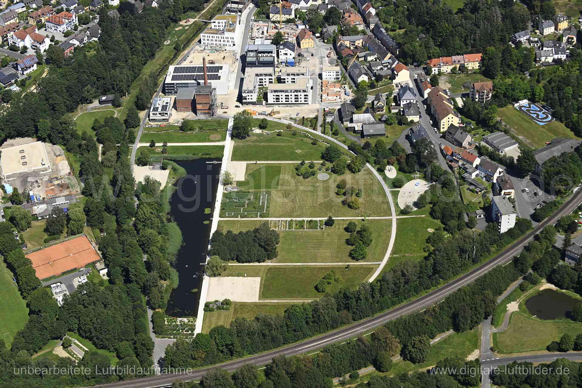 Luftaufnahme Marktredwitz - Auenpark in Marktredwitz | Oberfranken, Bayern