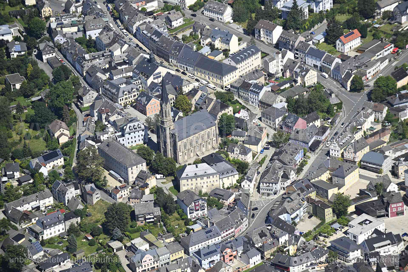 Luftaufnahme Münchberg - Stadtkirche Peter und Paul in Münchberg | Oberfranken, Bayern