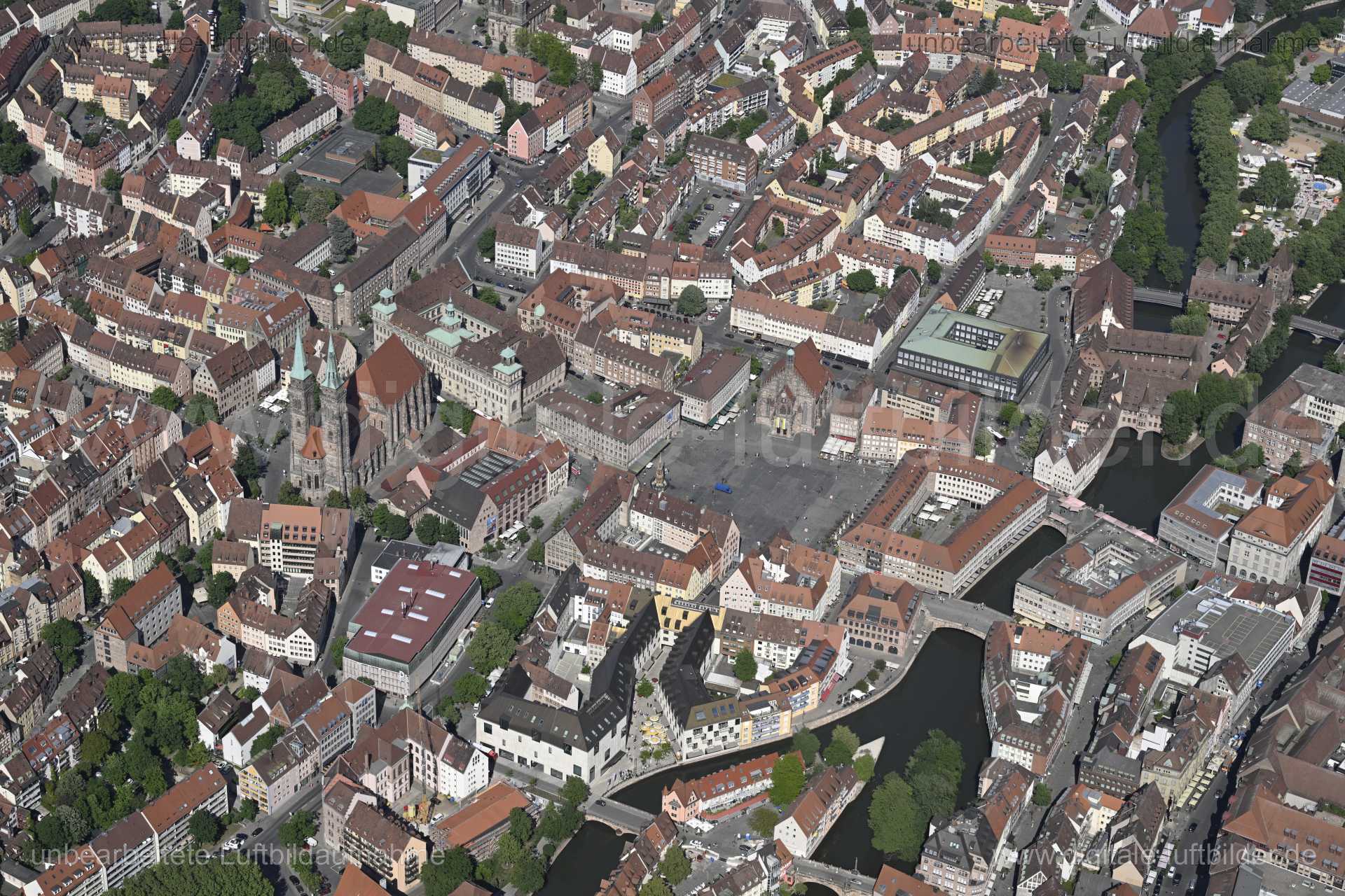 Luftaufnahme Altstadtkern in Nürnberg | Mittelfranken, Bayern
