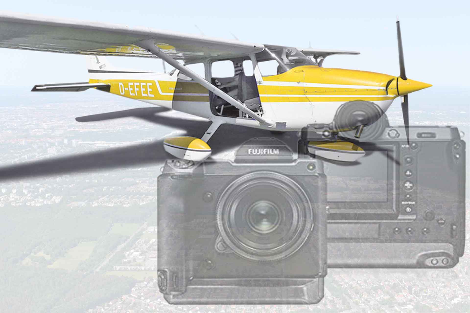 Sportflugzeug für professionelle Luftbildaufnahmen