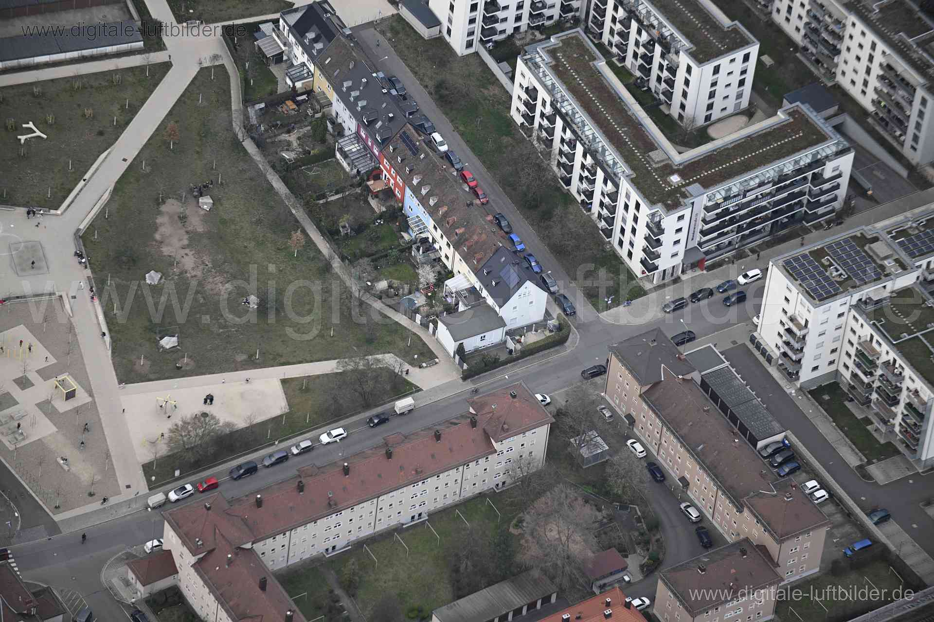 Luftaufnahme Augsburger Straße in Nürnberg | Mittelfranken, Bayern