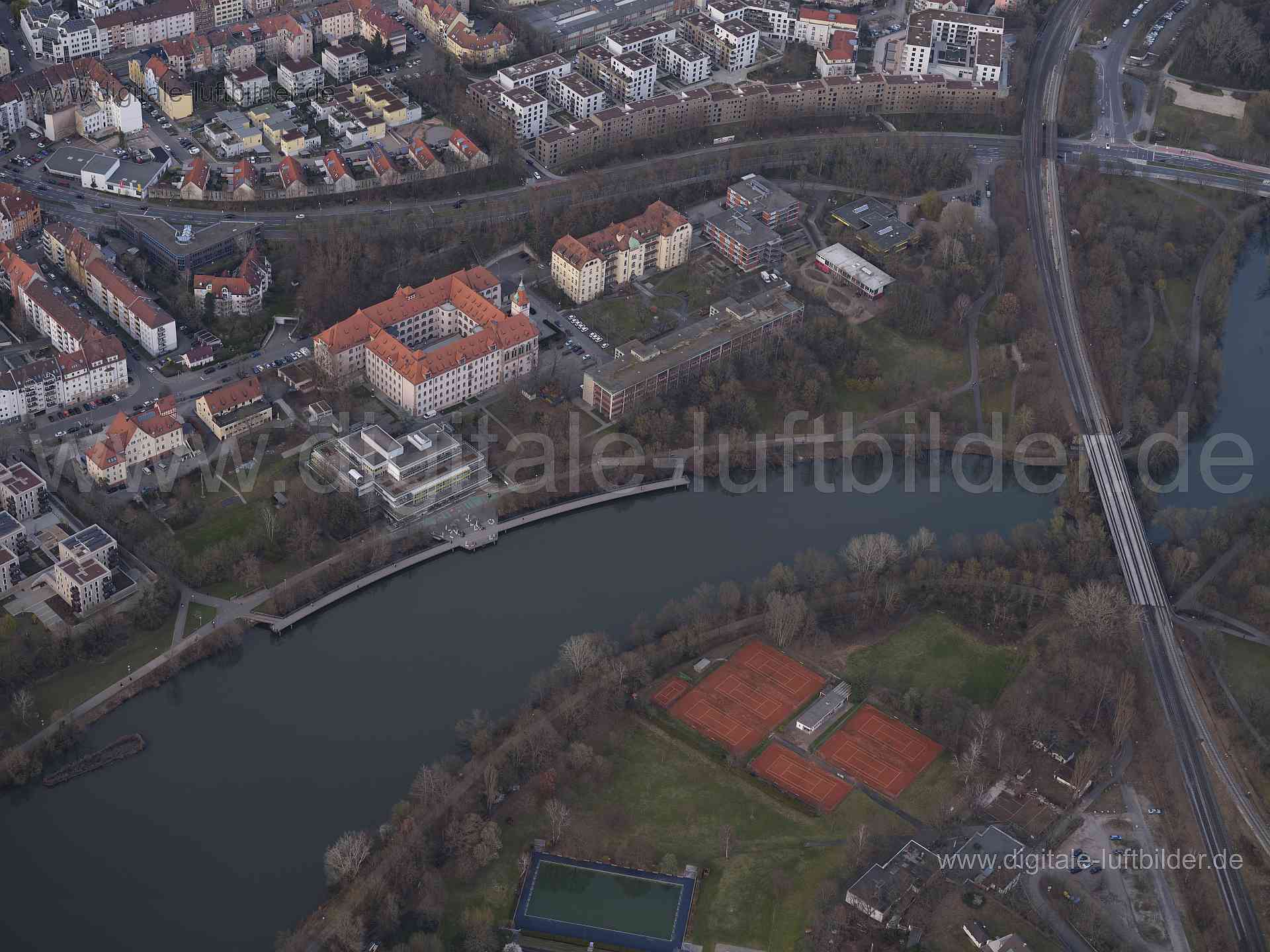Luftaufnahme Boulevardsteg in Nürnberg | Mittelfranken, Bayern