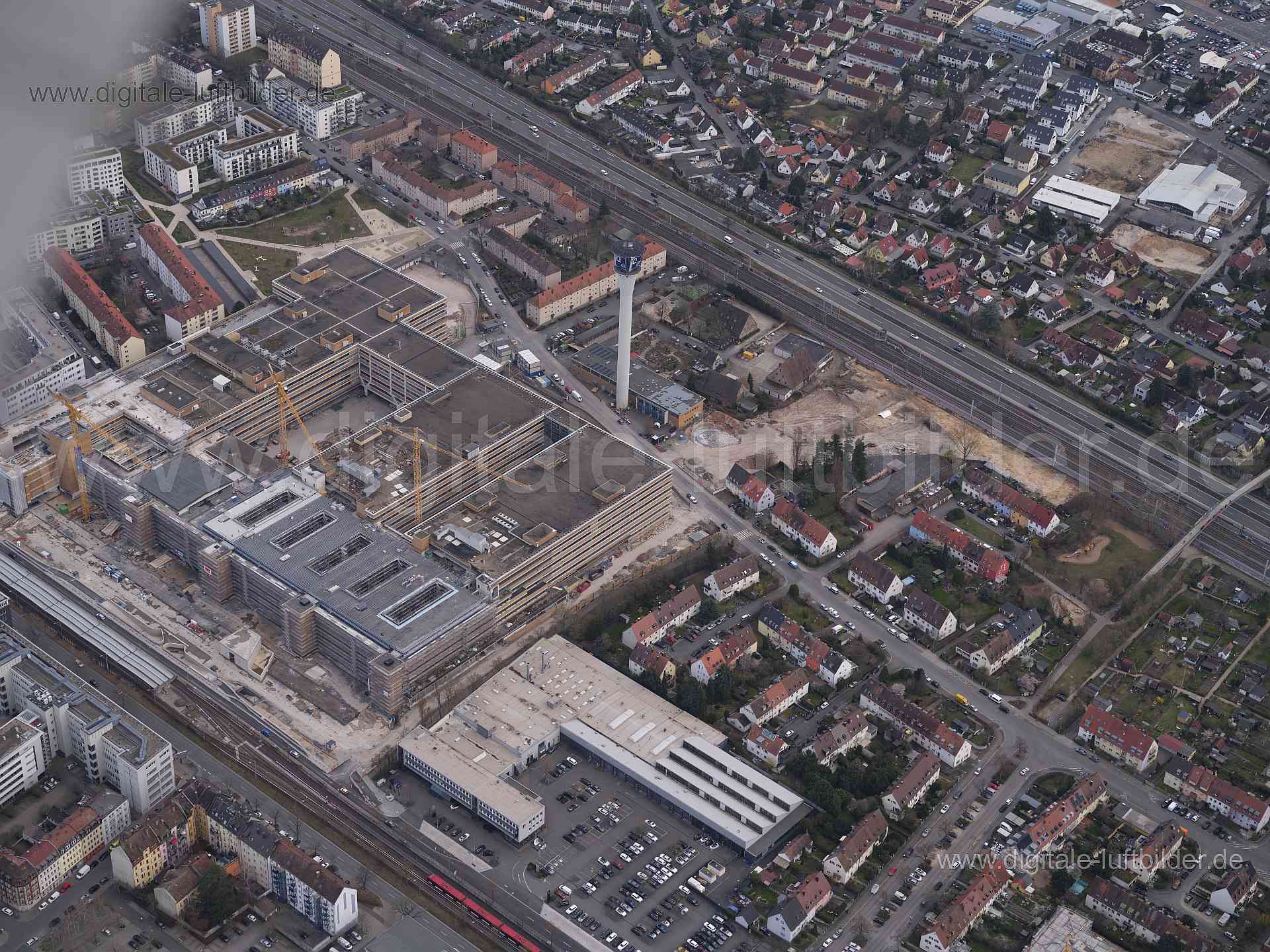 Luftaufnahme ehem. Quelleareal in Nürnberg | Mittelfranken, Bayern