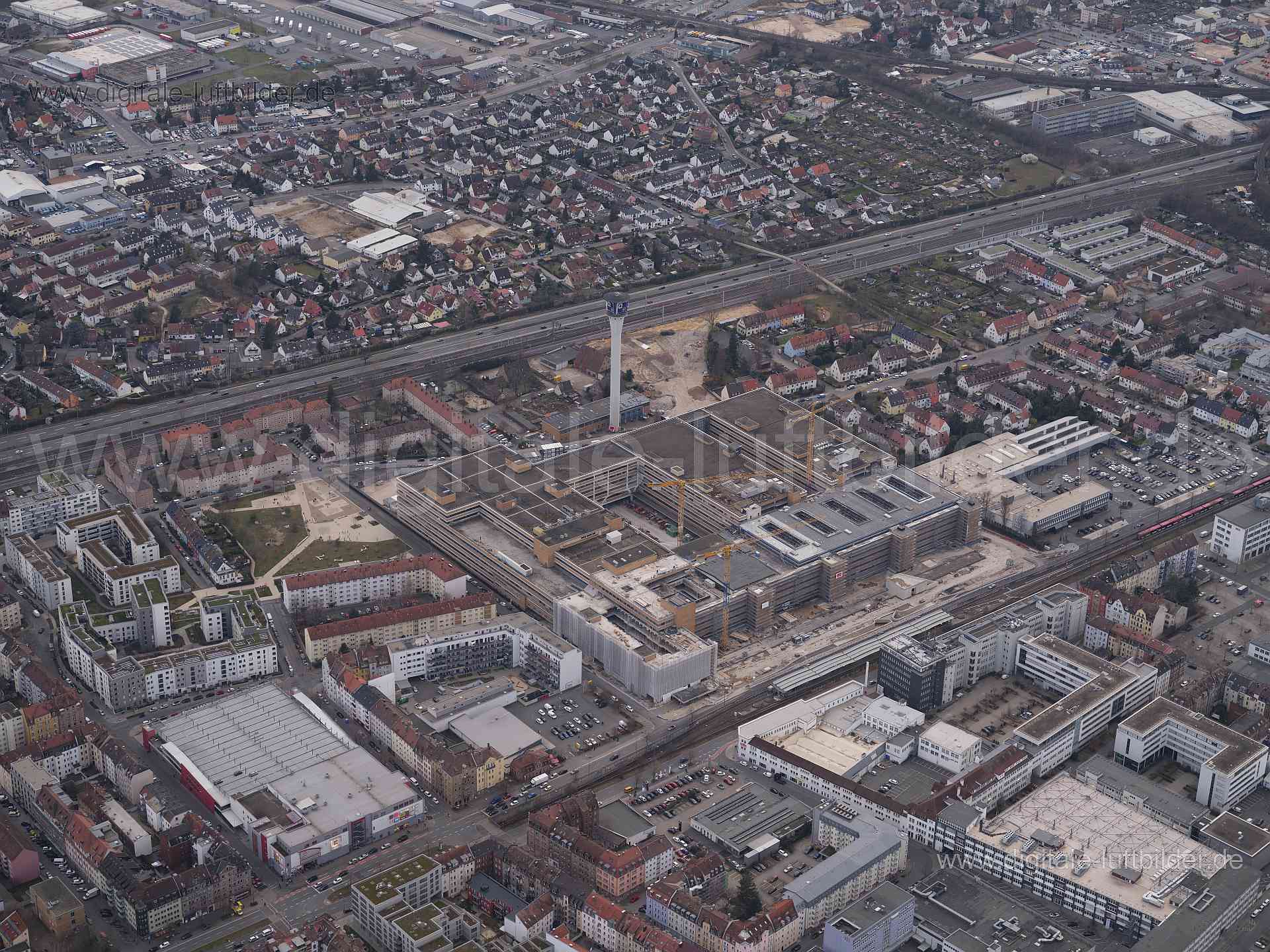 Luftaufnahme ehem. Quelleareal in Nürnberg | Mittelfranken, Bayern