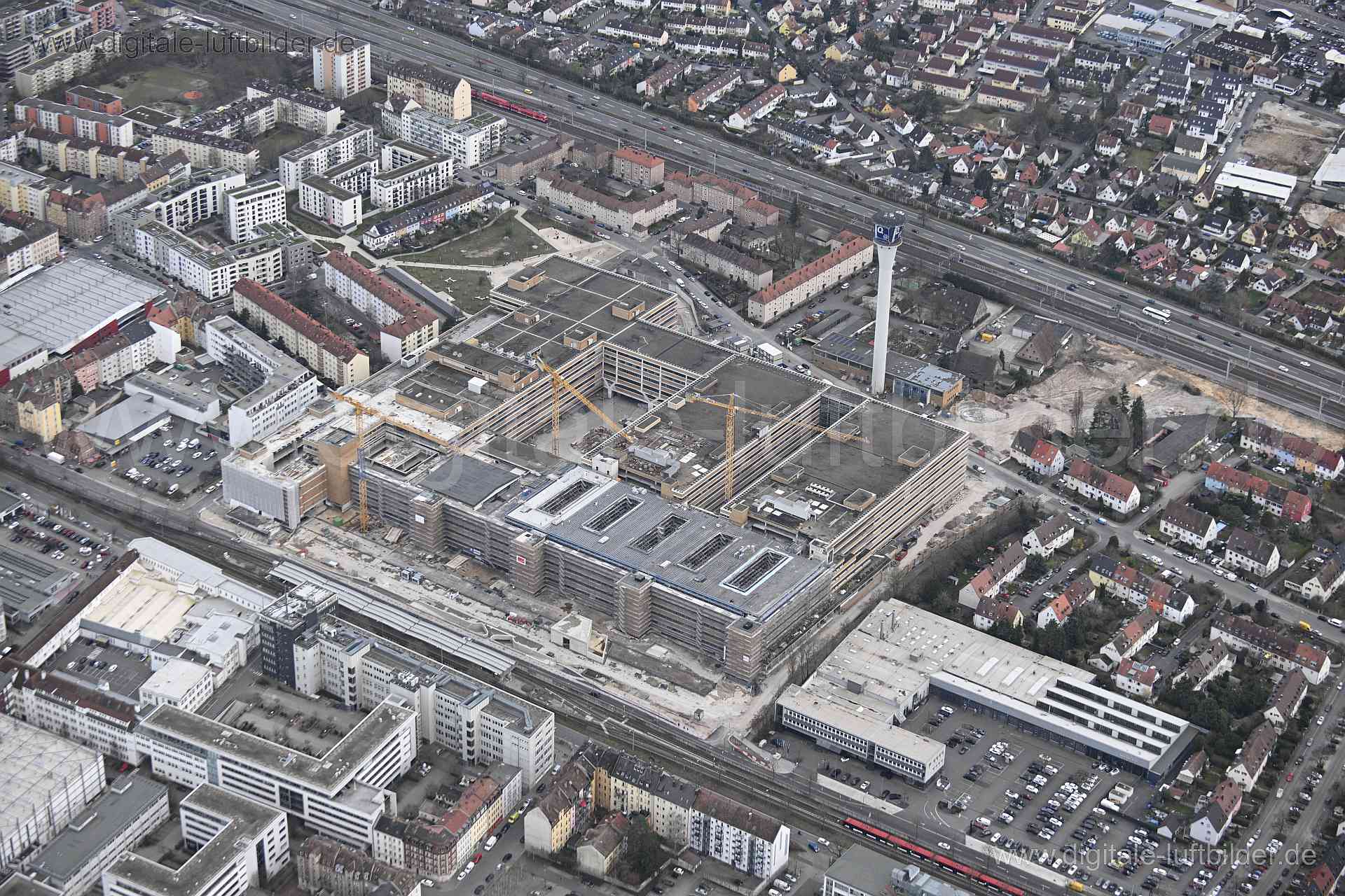 Luftaufnahme ehem. Quelleareal in Nürnberg | Mittelfranken, Bayern