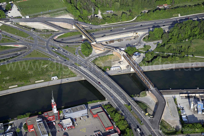 Luftaufnahme Hafenbrücken in Nürnberg | Mittelfranken, Bayern
