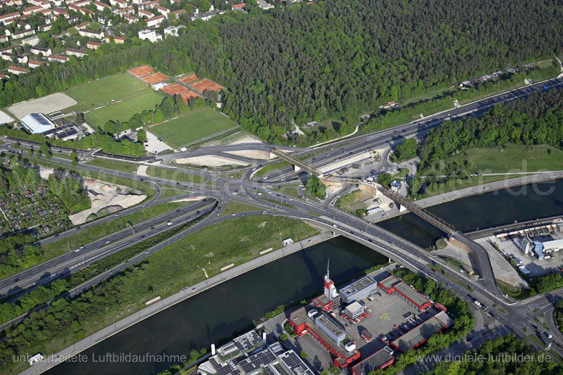 Luftaufnahme Hafenbrücken in Nürnberg | Mittelfranken, Bayern