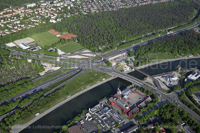 Luftaufnahme Hafenbrücken in Nürnberg | Mittelfranken, Bayern