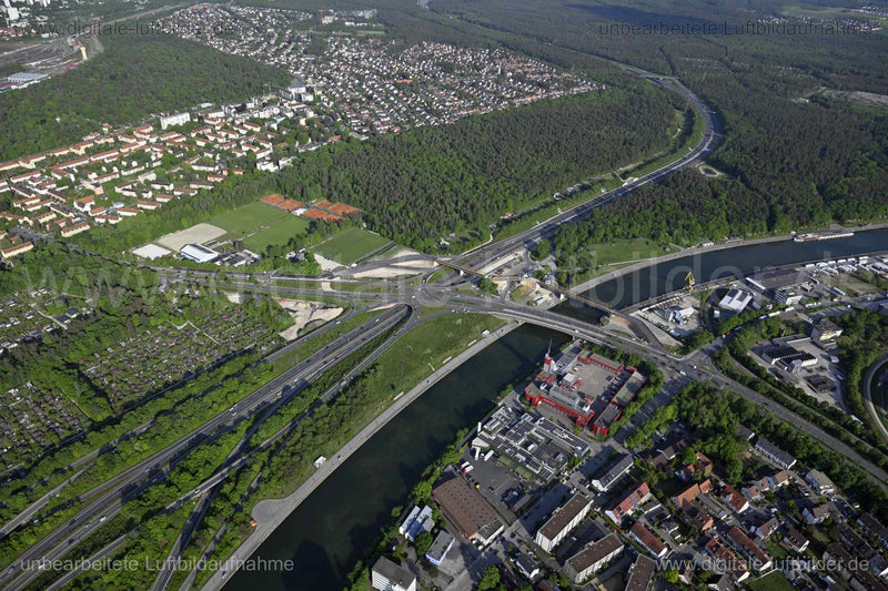 Luftaufnahme Hafenbrücken in Nürnberg | Mittelfranken, Bayern