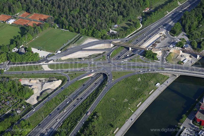 Luftaufnahme Hafenbrücken in Nürnberg | Mittelfranken, Bayern