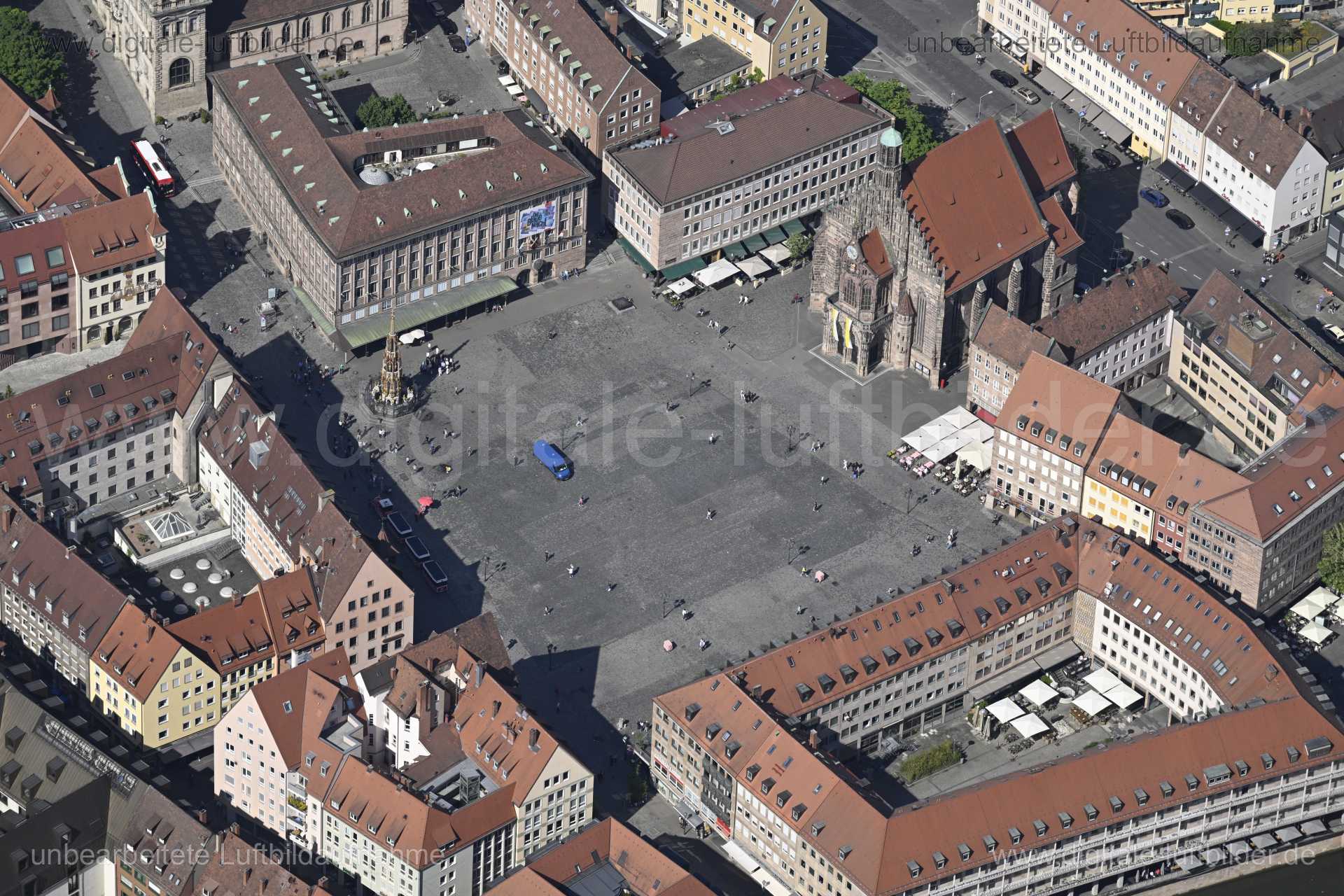 Luftaufnahme Hauptmarkt in Nürnberg | Mittelfranken, Bayern