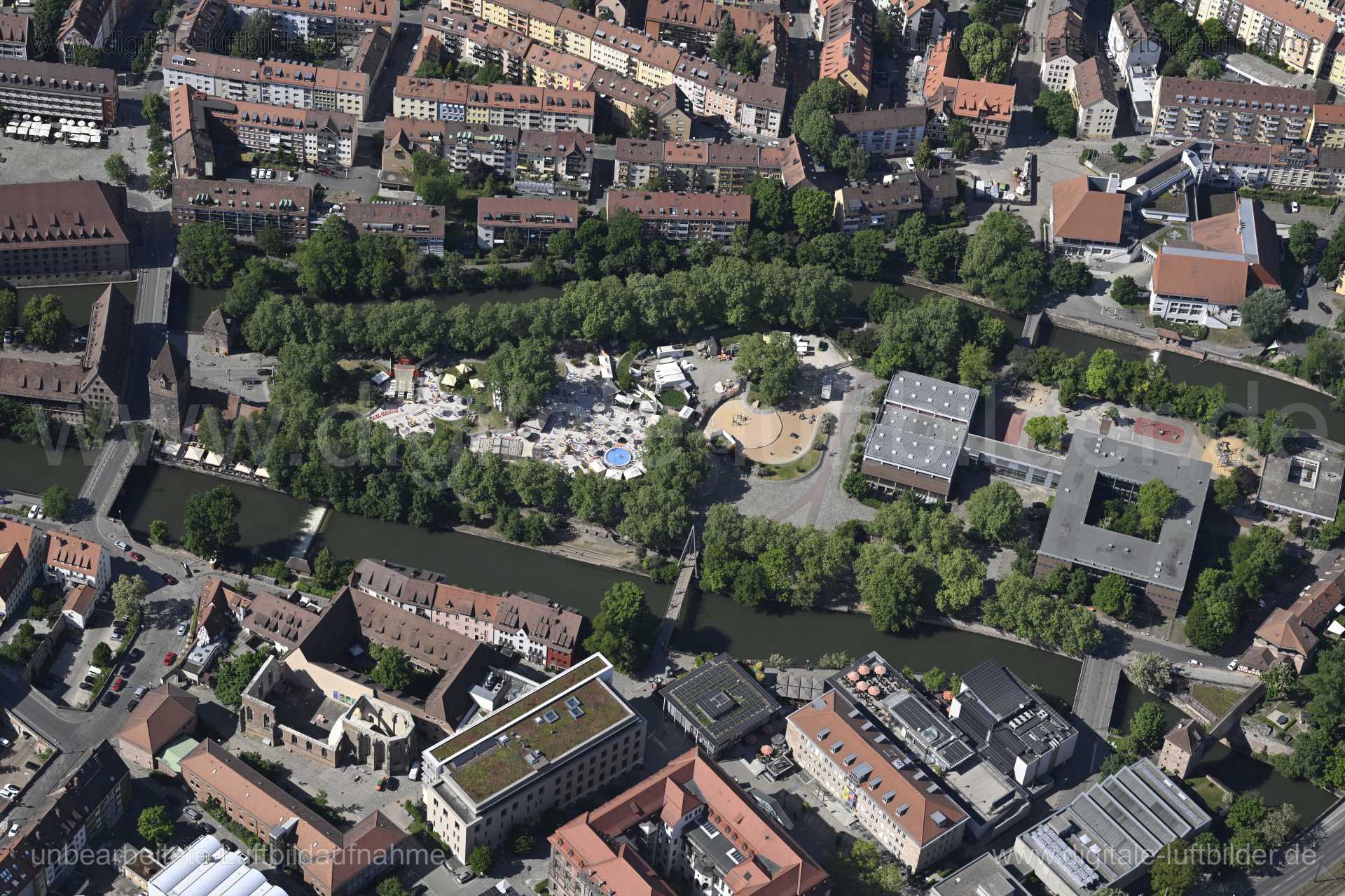 Luftaufnahme Insel Schütt in Nürnberg | Mittelfranken, Bayern