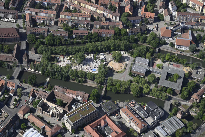 Luftaufnahme Insel Schütt in Nürnberg | Mittelfranken, Bayern