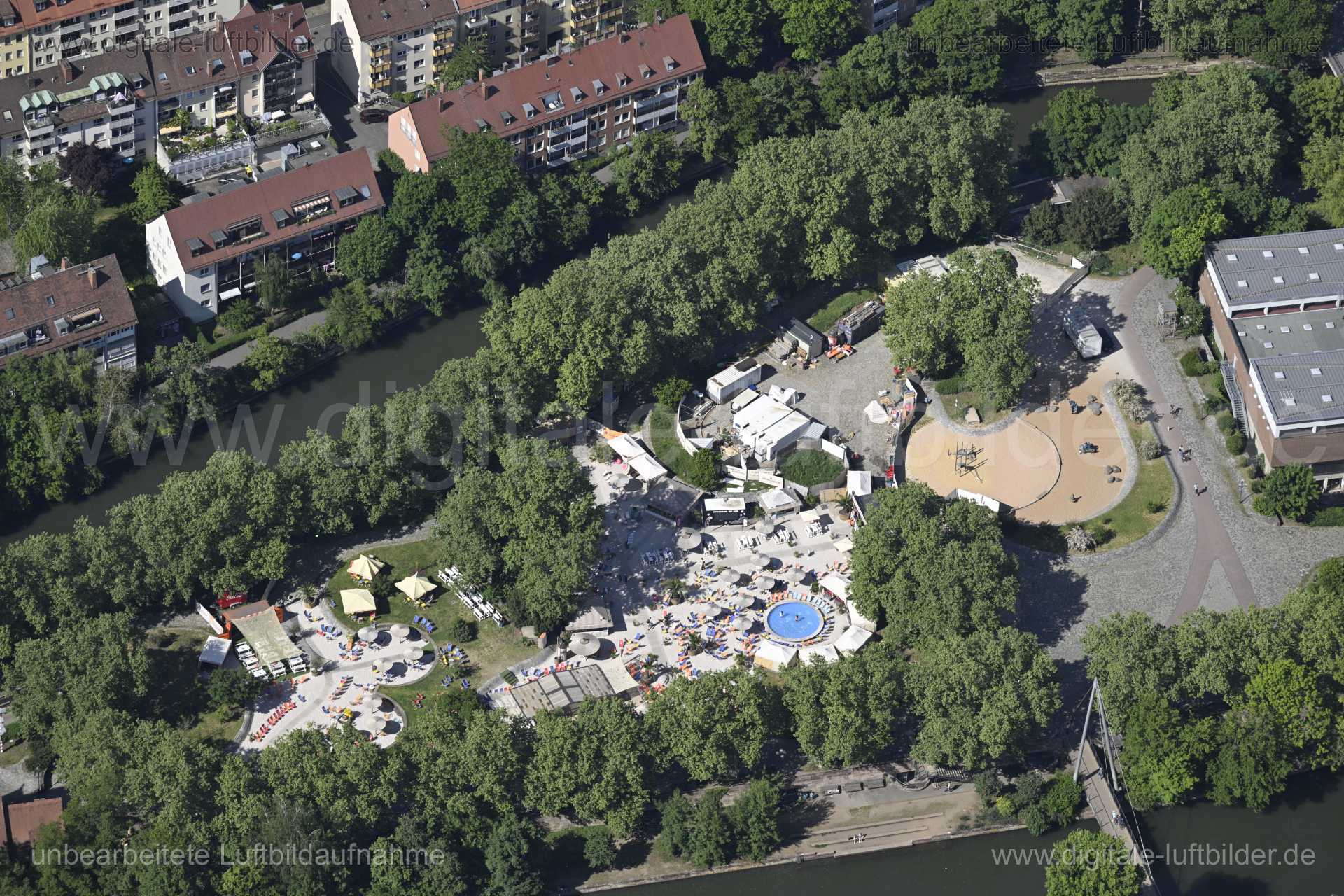 Luftaufnahme Insel Schütt in Nürnberg | Mittelfranken, Bayern