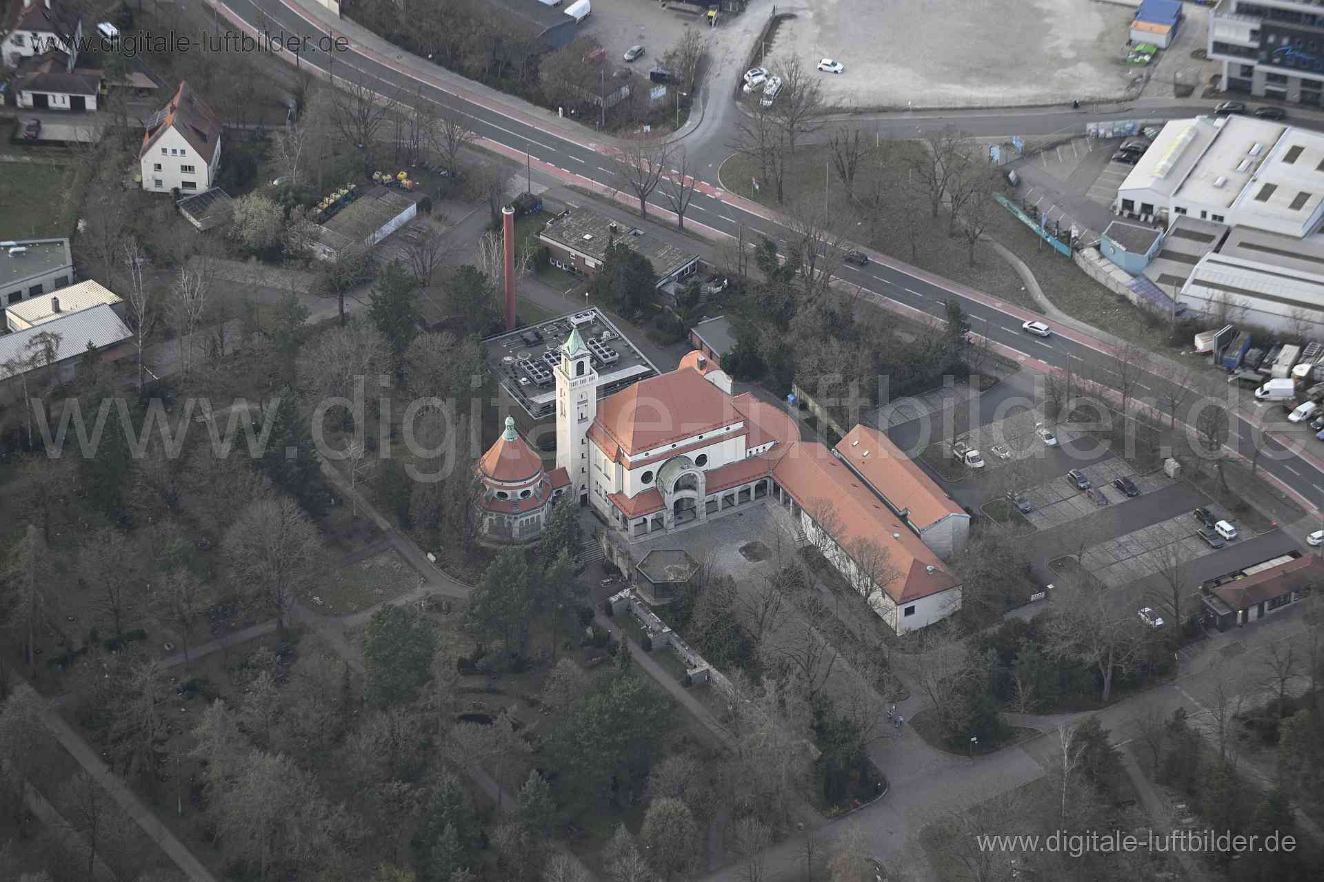 Luftaufnahme Krematorium in Nürnberg | Mittelfranken, Bayern