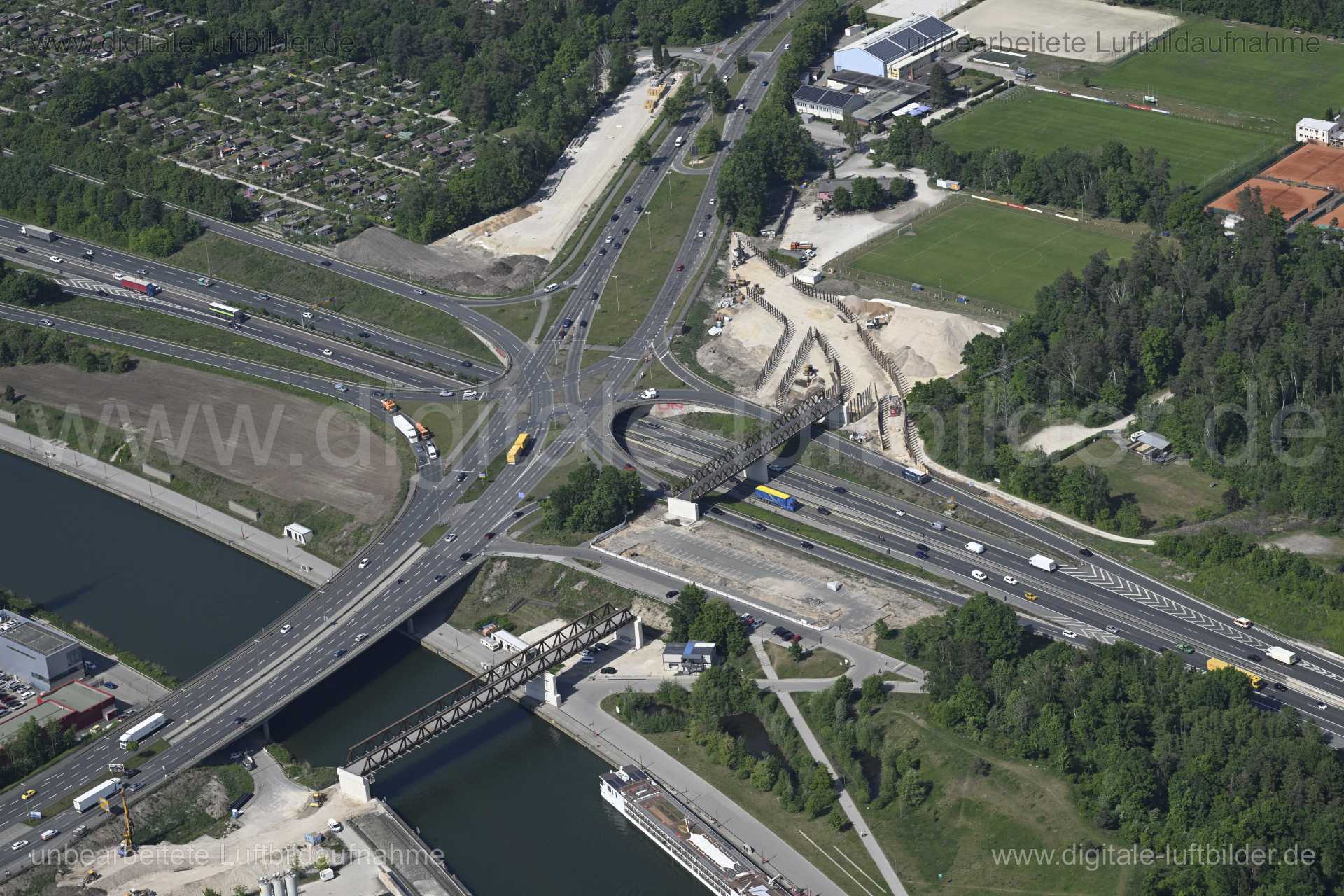 Luftaufnahme Kreuz Nürnberg Hafen in Nürnberg | Mittelfranken, Bayern