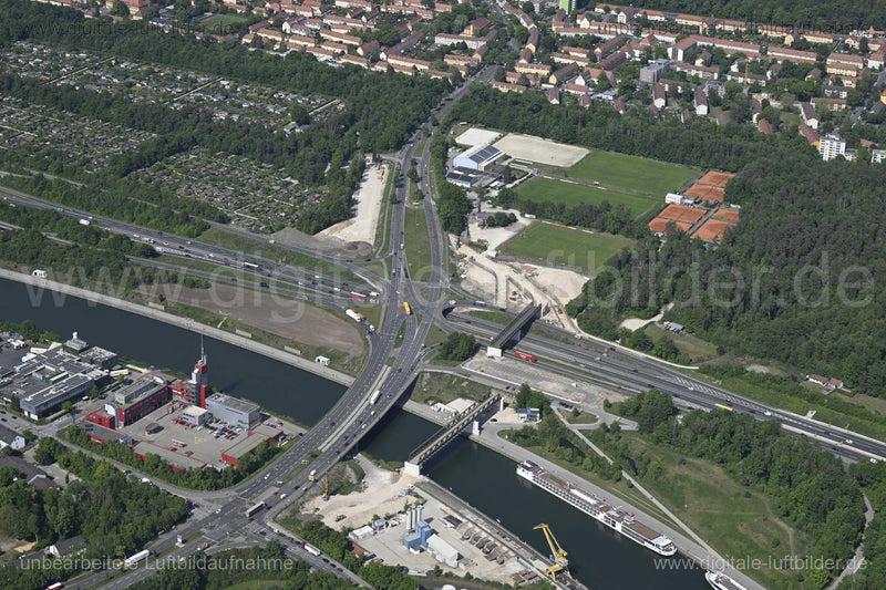Luftaufnahme Kreuz Nürnberg Hafen in Nürnberg | Mittelfranken, Bayern