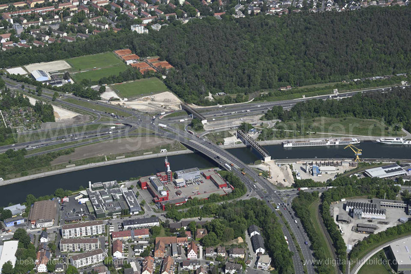 Luftaufnahme Kreuz Nürnberg Hafen in Nürnberg | Mittelfranken, Bayern