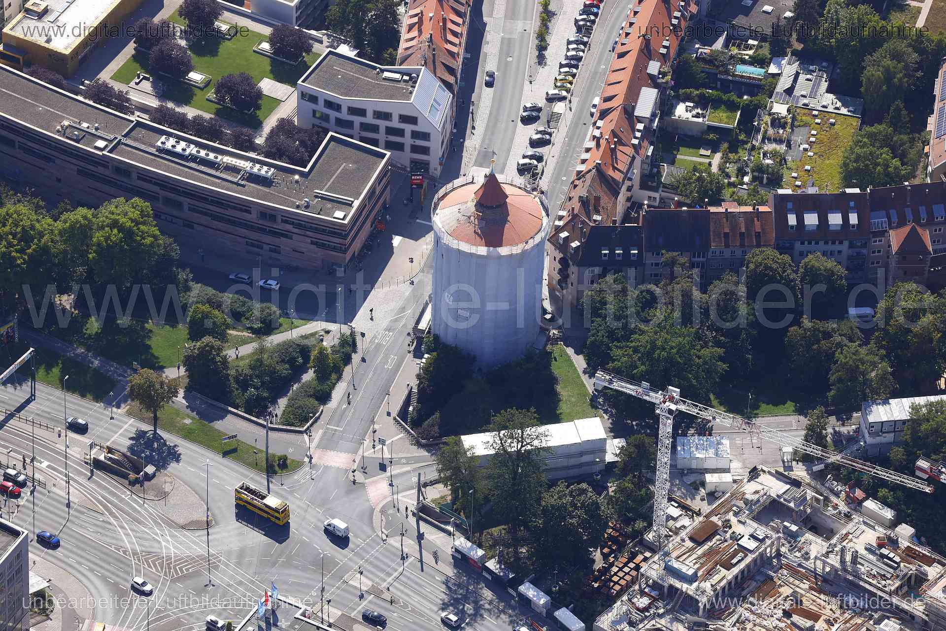 Luftaufnahme Laufer Torturm in Nürnberg | Mittelfranken, Bayern