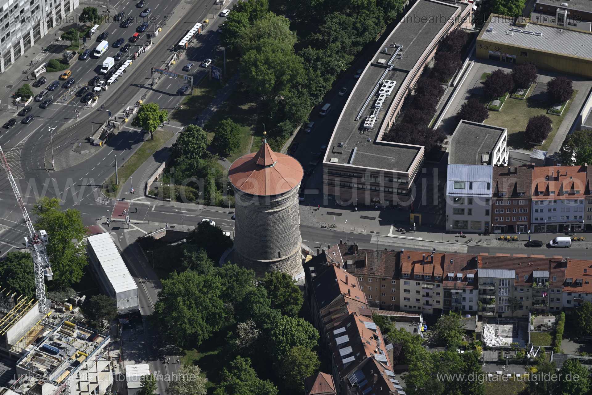Luftaufnahme Laufer Torturm in Nürnberg | Mittelfranken, Bayern