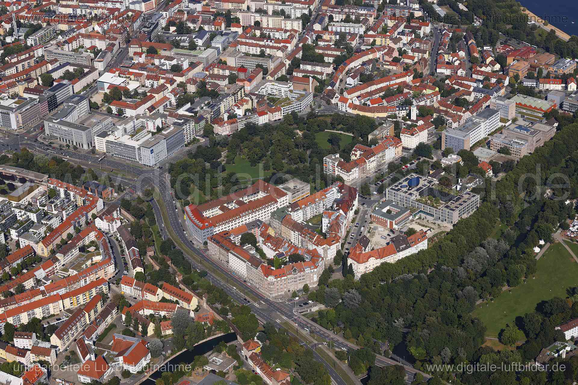Luftaufnahme Prinzregentenufer in Nürnberg | Mittelfranken, Bayern