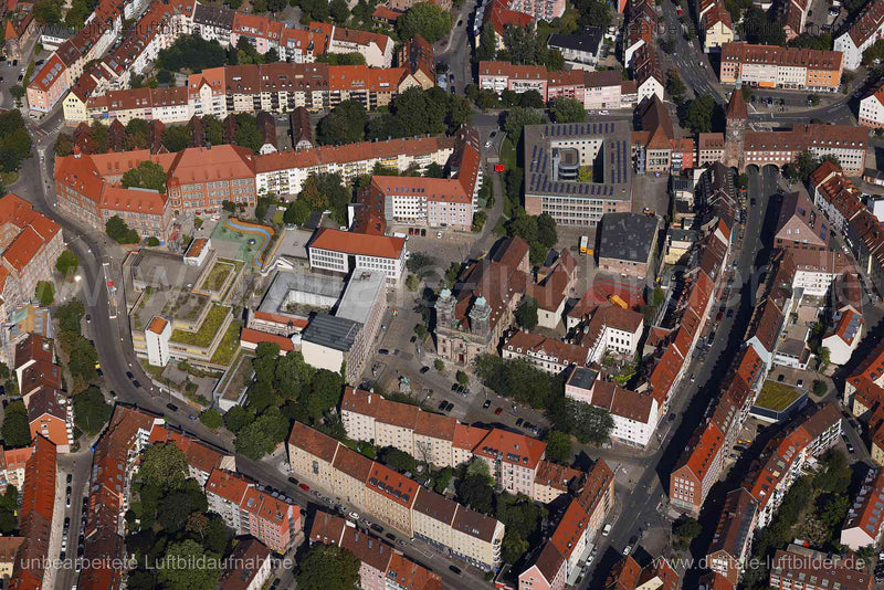 Luftaufnahme St. Egidienkirche in Nürnberg | Mittelfranken, Bayern