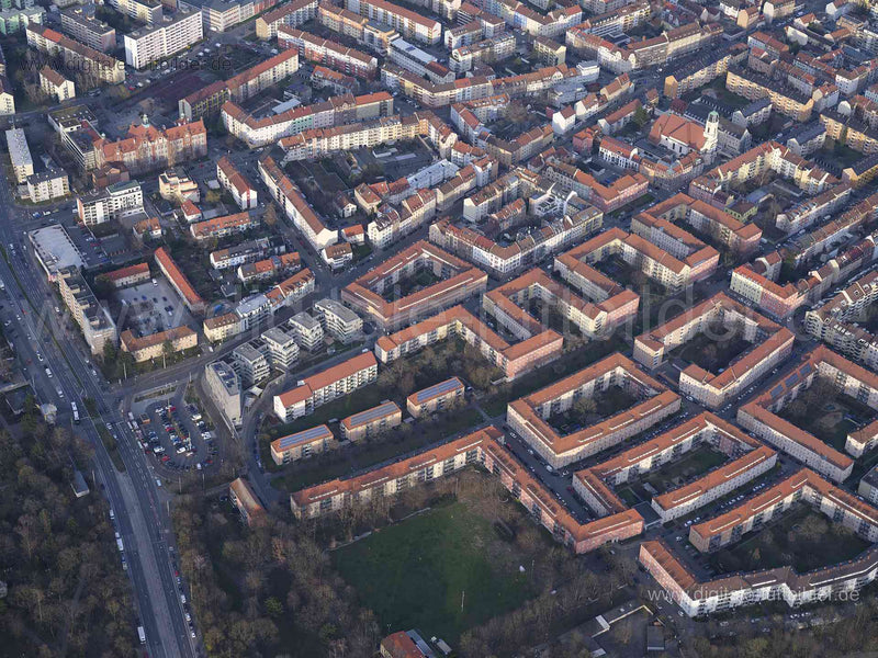Luftaufnahme St. Johannis in Nürnberg | Mittelfranken, Bayern