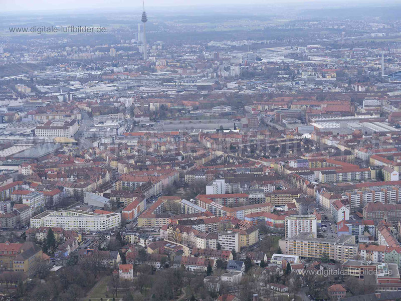Luftaufnahme Südstadt in Nürnberg | Mittelfranken, Bayern