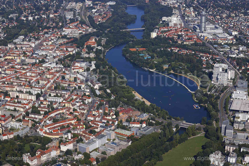 Luftaufnahme Wöhrder See in Nürnberg | Mittelfranken, Bayern