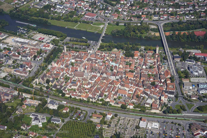 Luftaufnahme Ochsenfurt - Altstadt in Ochsenfurt | Unterfranken, Bayern