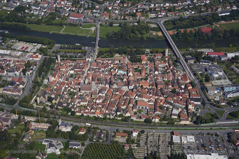 Luftaufnahme Ochsenfurt - Altstadt in Ochsenfurt | Unterfranken, Bayern