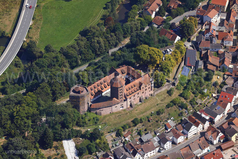 Luftaufnahme Burg Rieneck in Rieneck | Unterfranken, Bayern