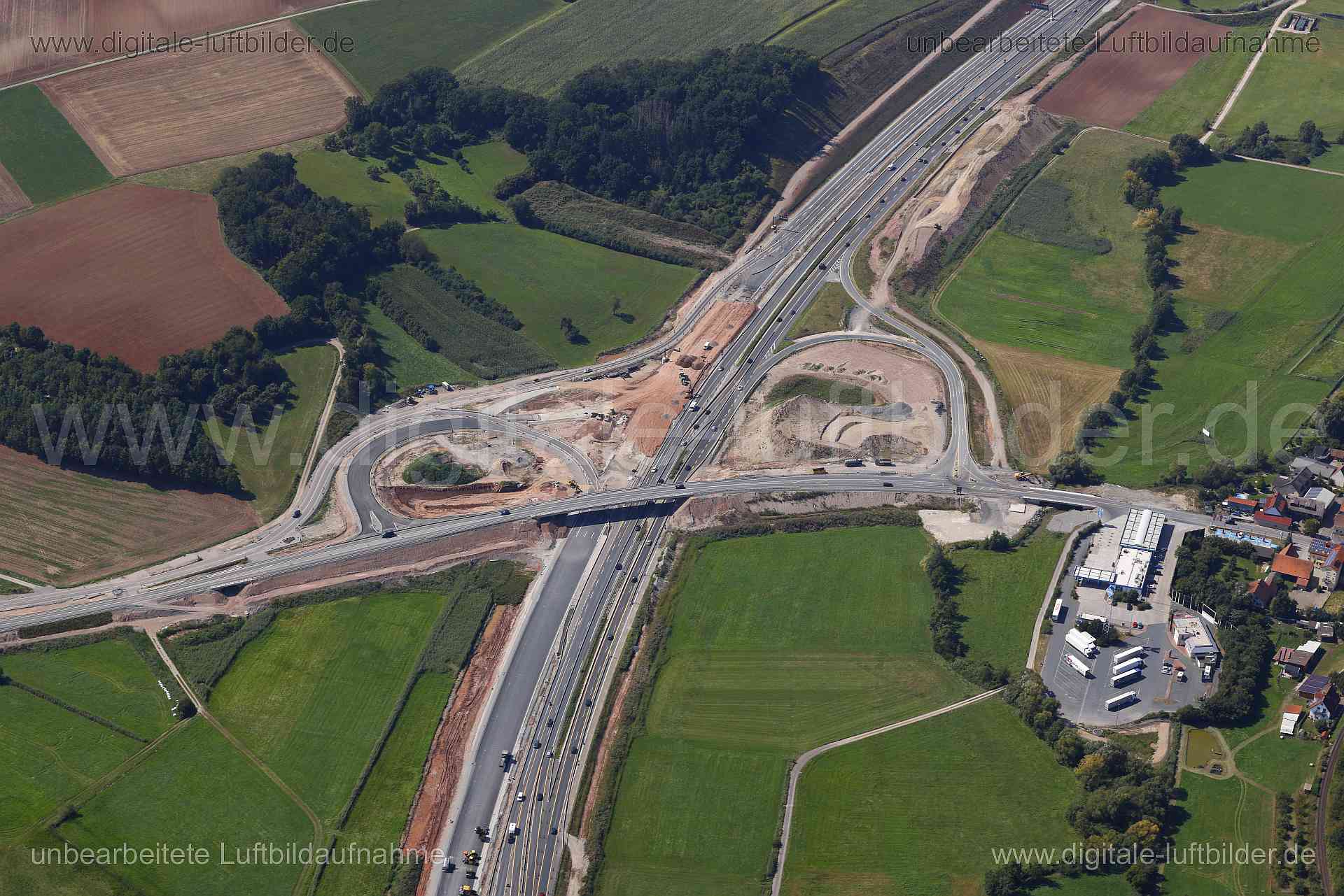 Luftaufnahme Anschlussstelle Schlüsselfeld in Schlüsselfeld | Oberfranken, Bayern