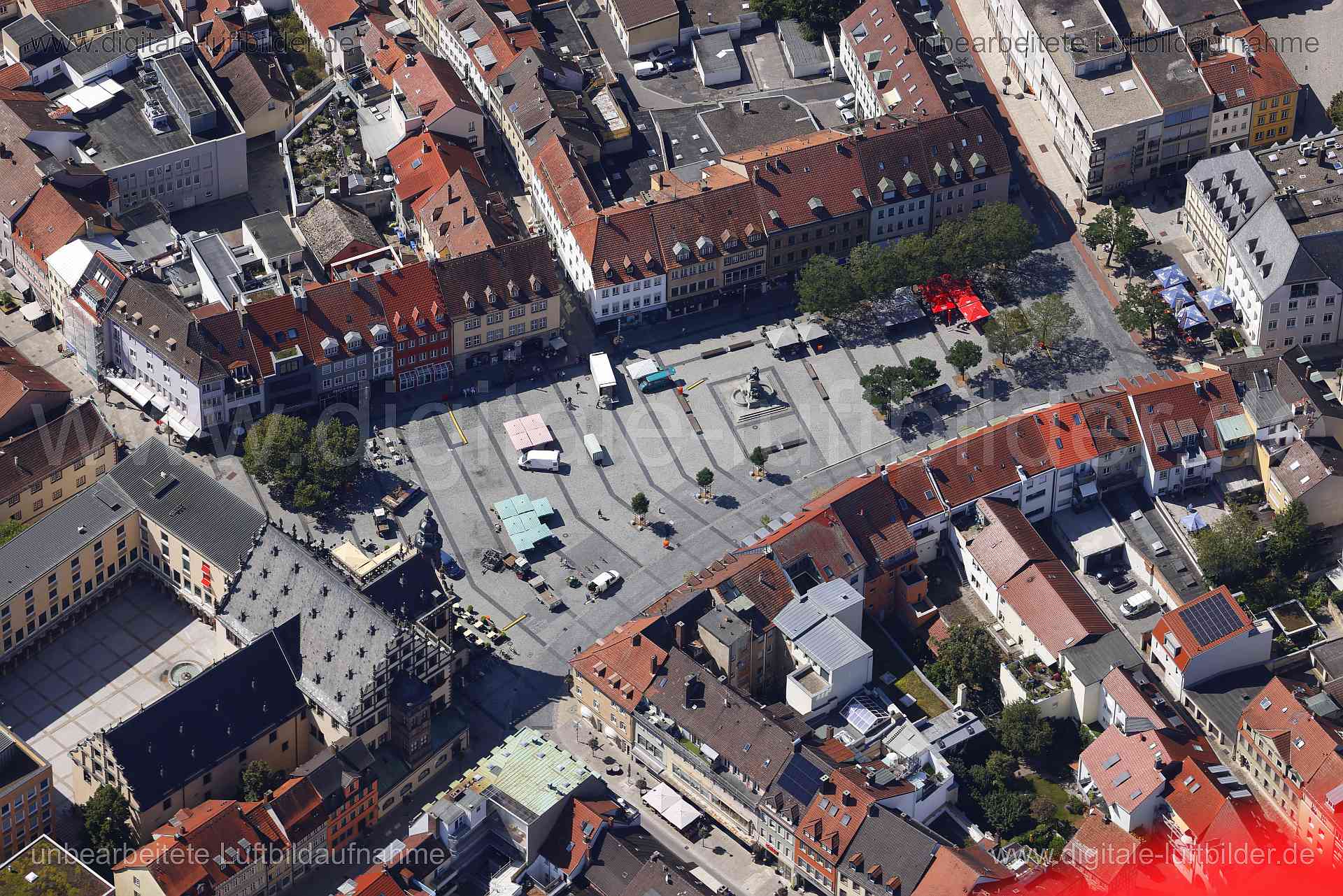 Luftaufnahme Marktplatz Schweinfurt in Schweinfurt | Unterfranken, Bayern