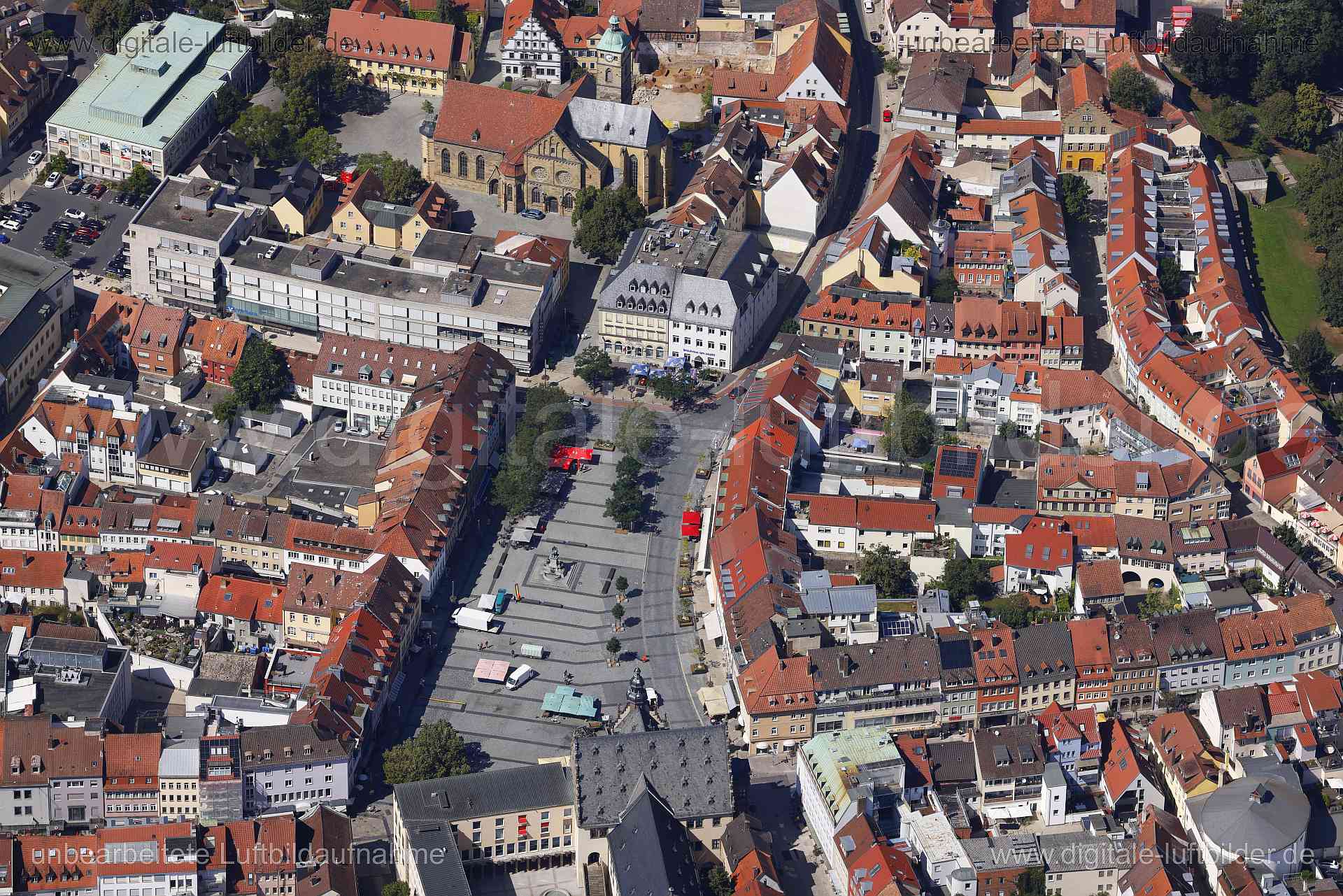 Luftaufnahme Marktplatz Schweinfurt in Schweinfurt | Unterfranken, Bayern