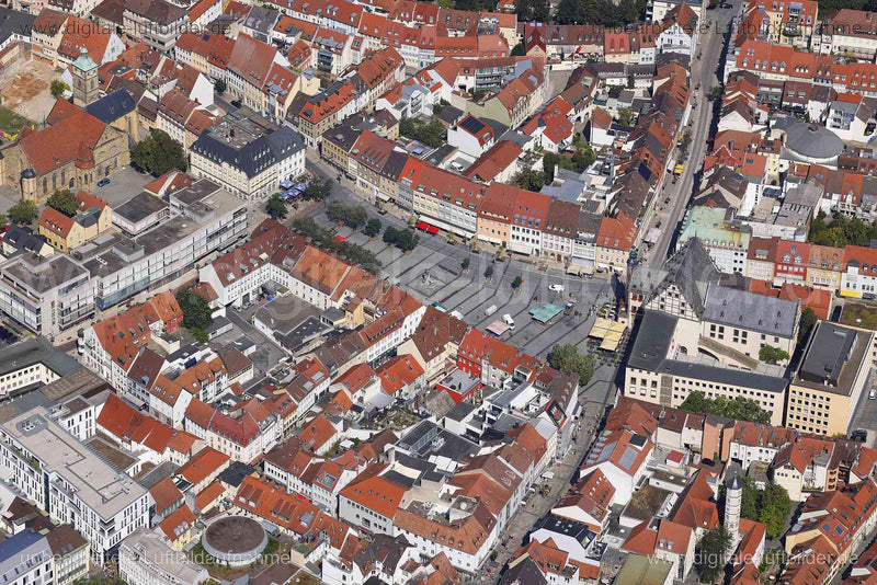 Luftaufnahme Marktplatz Schweinfurt in Schweinfurt | Unterfranken, Bayern