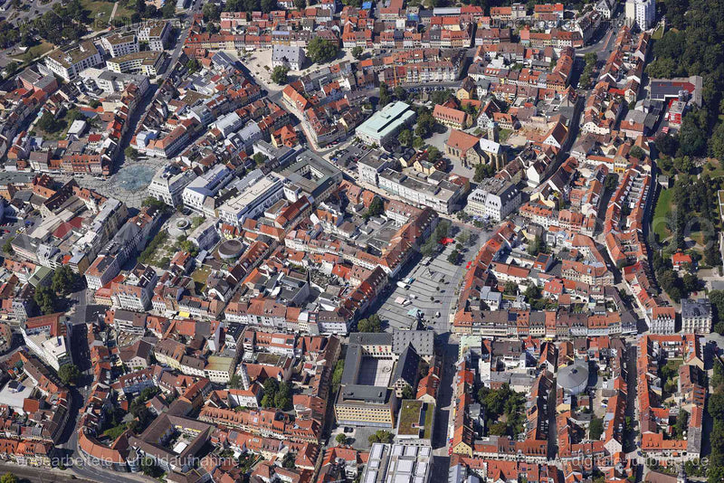 Luftaufnahme Schweinfurt - Altstadt in Schweinfurt | Unterfranken, Bayern