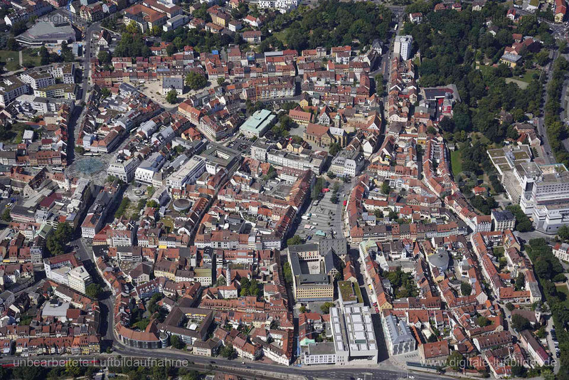 Luftaufnahme Schweinfurt - Altstadt in Schweinfurt | Unterfranken, Bayern