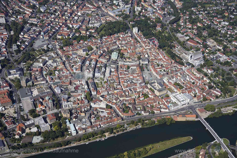 Luftaufnahme Schweinfurt - Altstadt in Schweinfurt | Unterfranken, Bayern