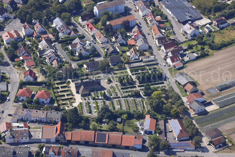 Luftaufnahme Schweinfurt - Friedhof in Schweinfurt | Unterfranken, Bayern
