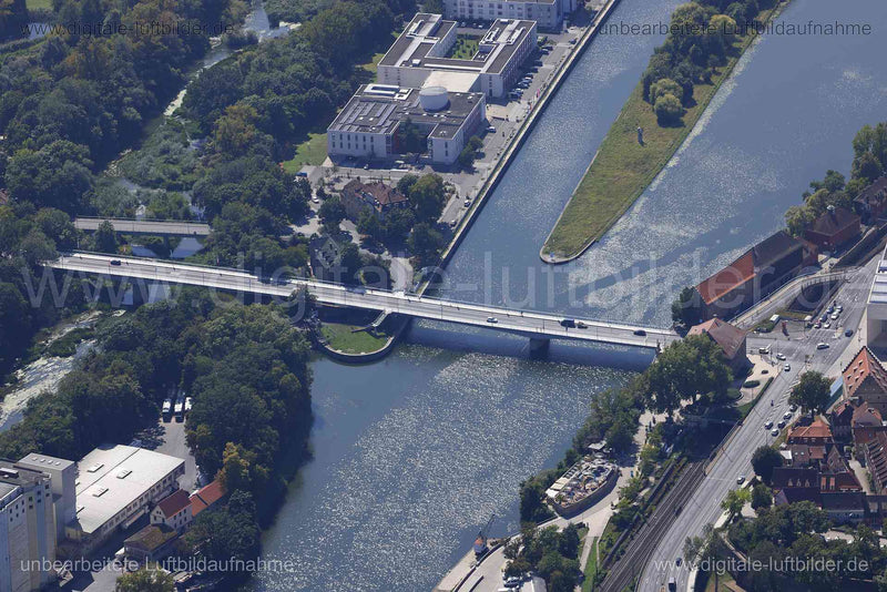 Luftaufnahme Schweinfurt - Maxbrücke in Schweinfurt | Unterfranken, Bayern
