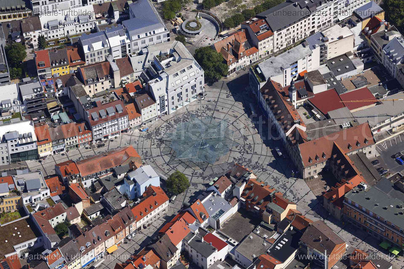 Luftaufnahme Schweinfurt - Roßmarkt in Schweinfurt | Unterfranken, Bayern