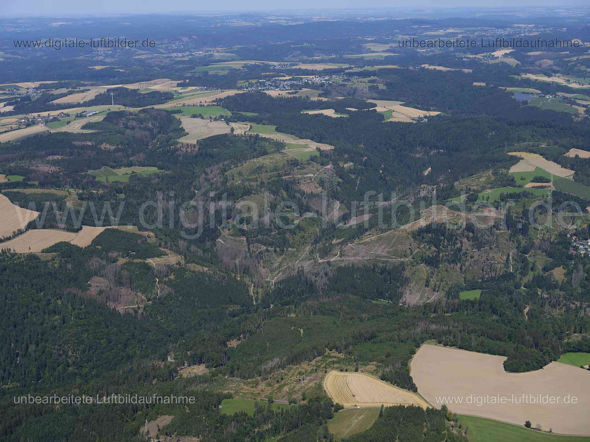 Luftaufnahme Naturwaldreservat Kühberg in Stadtsteinach | Oberfranken, Bayern