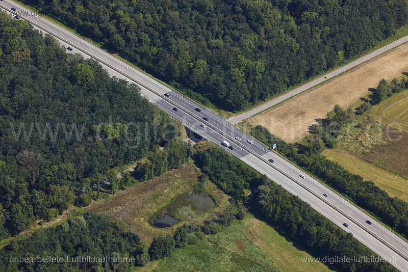 Luftaufnahme Autobahn A7 - Gollhofen in Uffenheim | Mittelfranken, Bayern